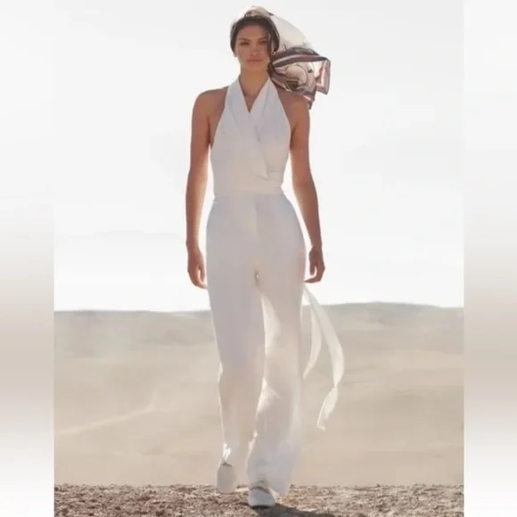 Reiss Pants Jumpsuits Nwt Reiss White Carmen Halter Neck